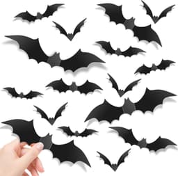 140Pcs Bats Halloween Decor, Real Scary Bat Stickers for Halloween Party by Bxoryn
