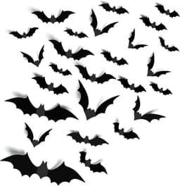 140Pcs 3D Bats Halloween Decorations Realistic PVC Wall Decor by TDHDIKE