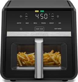 Chefman Air Fryer 9 Qt | TurboFry 7-in-1 High-Powered 450°F Cooking for Crispier and Even Results | XL Basket with Viewing Window | Air Fry, Bake, Broil, Reheat, Dehydrate, Defrost, Keep Warm