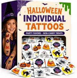 ArtCreativity Halloween Temporary Tattoos for Kids - Pack of 144-2 Inch Non-Toxic Tats Stickers for Boys and Girls, Best for Halloween Party Favors, Treats, Décor, Goodie Bags - 6 Assorted Designs