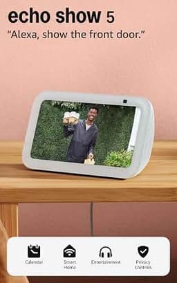 Amazon Echo Show 5 (newest model), Smart display, Designed for Alexa+, 2x the bass and clearer sound, Glacier White