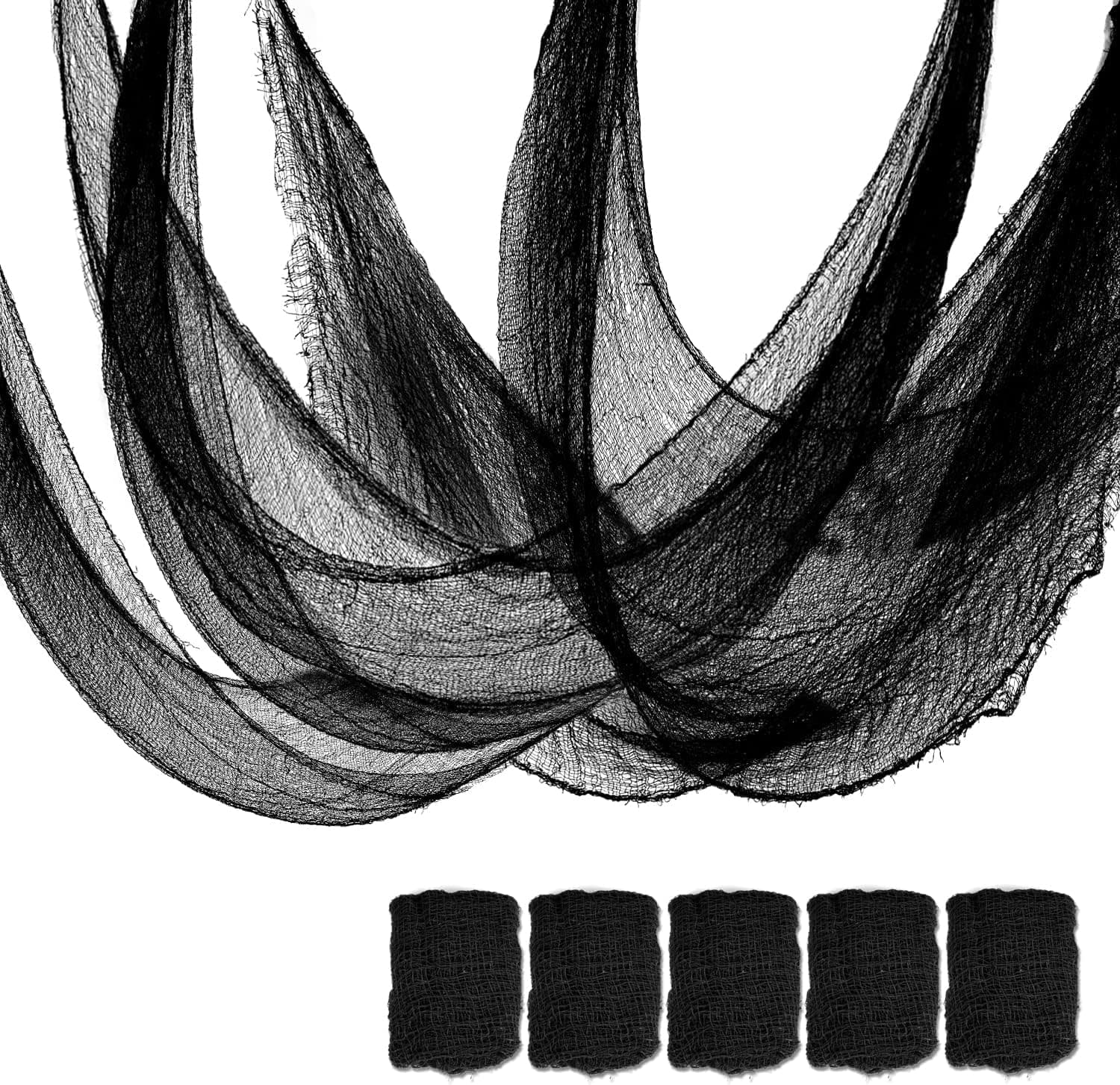 5 Pcs Black Halloween Gauze Creepy Cloth Fabric Tapestry Decor Decorations by Qtisky