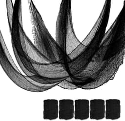 5 Pcs Black Halloween Gauze Creepy Cloth Fabric Tapestry Decor Decorations by Qtisky