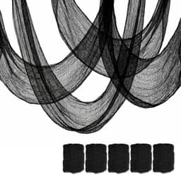 5Pcs Halloween Creepy Cloth Black 30×72inch - Halloween Decorations Clearance - Creepy Spooky Halloween Decorations Outdoor Indoor by Cyantor
