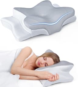 Ultra Pain Relief Cooling Pillow for Neck Support, Adjustable Cervical Pillow Cozy Sleeping, Odorless Ergonomic Contour Memory Foam Pillows, Orthopedic Bed Pillow for Side Back Stomach Sleeper