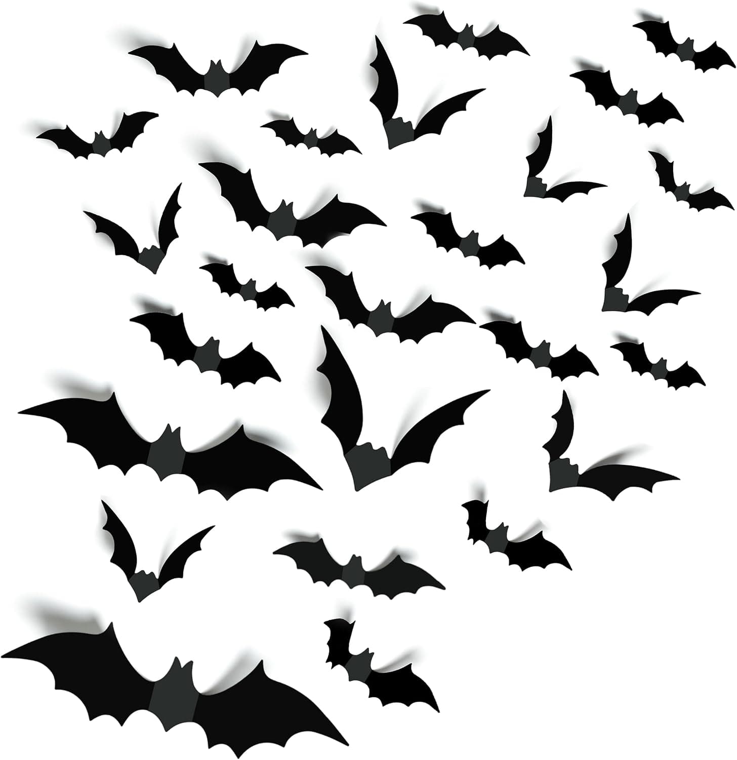 140Pcs 3D Bats Halloween Decorations Realistic PVC Wall Decor by TDHDIKE