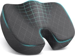 TushGuard Seat Cushion, Memory Foam Office Chair Cushion - Grey, Large