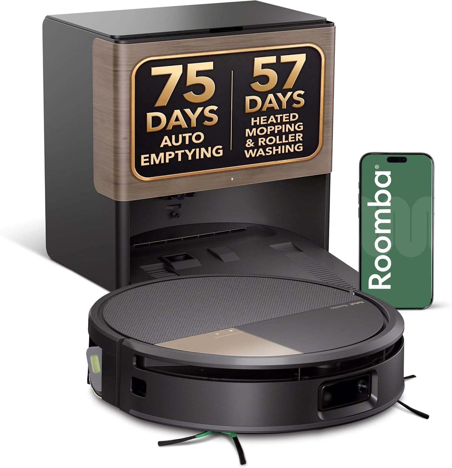 iRobot Roomba 705X Robot Vacuum & Mop Combo, 175x More Suction, Extending Self-Cleaning Roller Mop, Multifunction Dock, 75 Day Self-Emptying, Hot Wash/Dry, AI Obstacle Avoidance, Ideal for Pet Hair